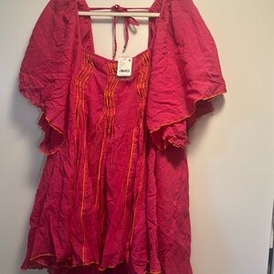 Free People Pink and Orange Dress